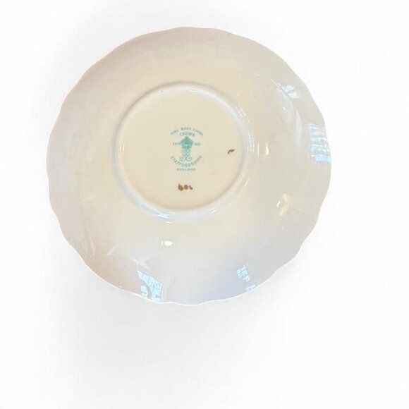 Vintage Staffordshire Bone China Burgundy Gold Teacup Saucer - Picture 5 of 5